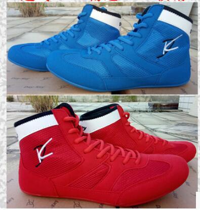 Red and Blue Wrestling Logo - Genuine VeriSign wrestling shoes red and blue wrestle training shoes