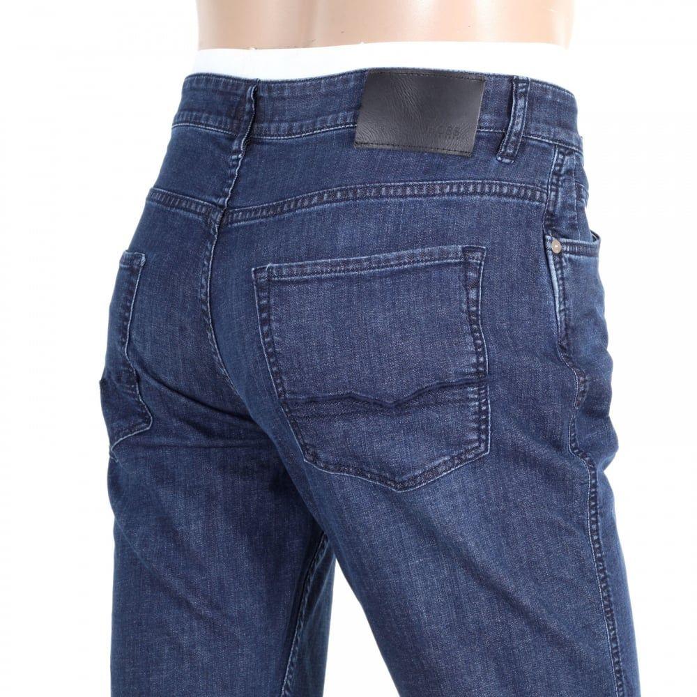 Indigo Blue and Black Logo - Grab these Indigo Blue Slim Fit Jeans from Hugo Boss