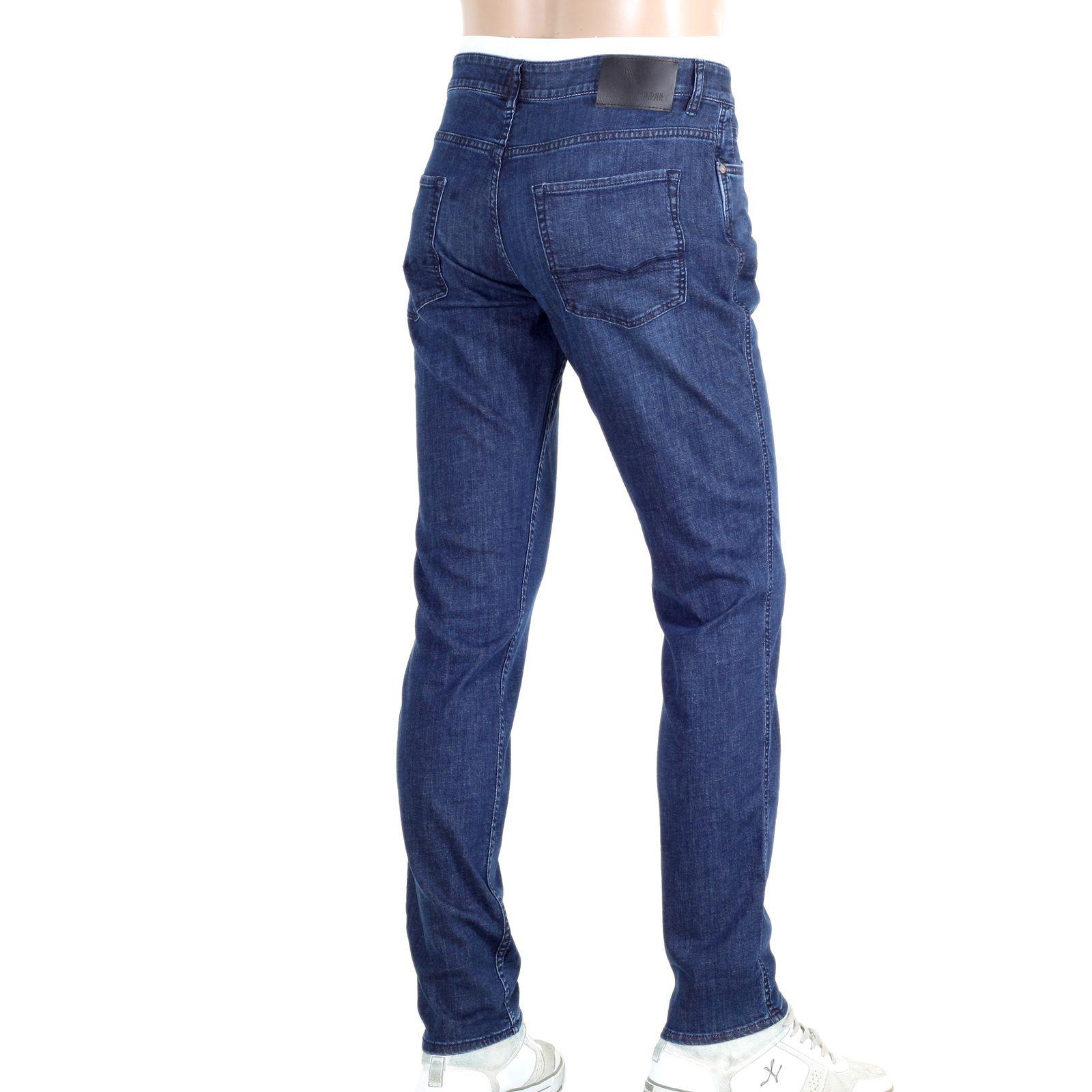 Indigo Blue and Black Logo - Buy Hugo Boss Indigo Blue Jeans styled with Embroidery