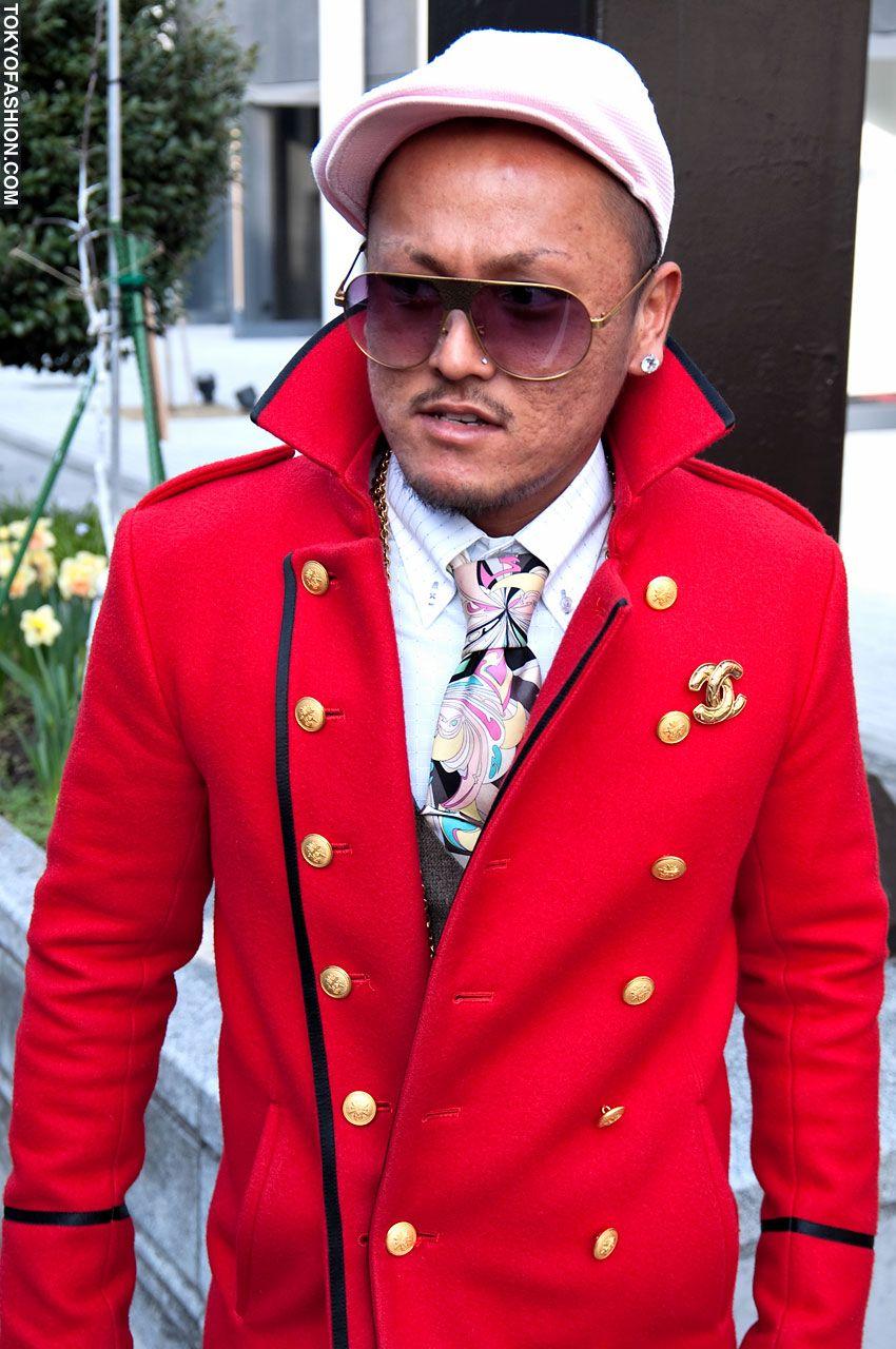 Man in Red Jacket Logo - Harajuku Streetwear Guys in Red Blazer & Sneakers
