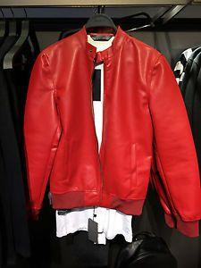 Man in Red Jacket Logo - ZARA MAN WHITE LINED FAUX LEATHER JACKET RED S XL Ref. 0706 422