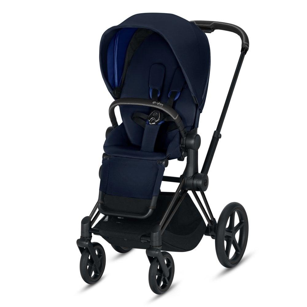 Indigo Blue and Black Logo - Cybex PRIAM Pushchair - Matt Black Frame - Indigo Blue - Prams ...