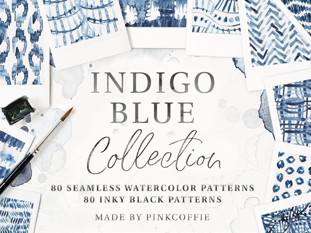 Indigo Blue and Black Logo - 80 Indigo Blue Watercolor Patterns by Pattern Texture | Dribbble ...