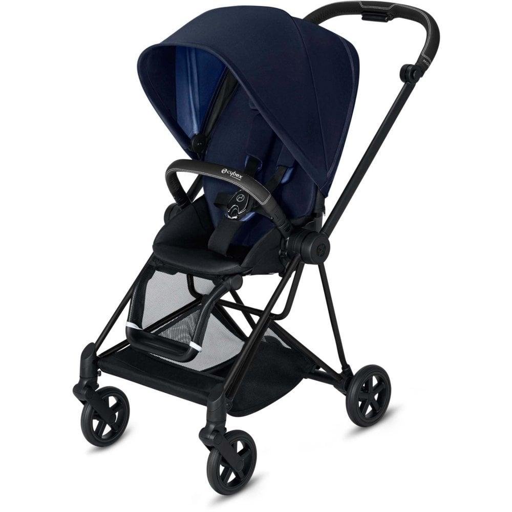 Indigo Blue and Black Logo - Cybex Mios Stroller Black Chassis Indigo Blue At W H Watts Pram Centre