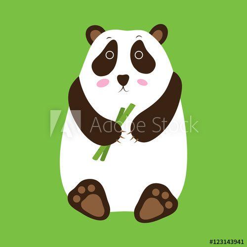 Cartoon Panda Logo - Panda on a white background. Panda with a cane. Panda logo. Panda ...