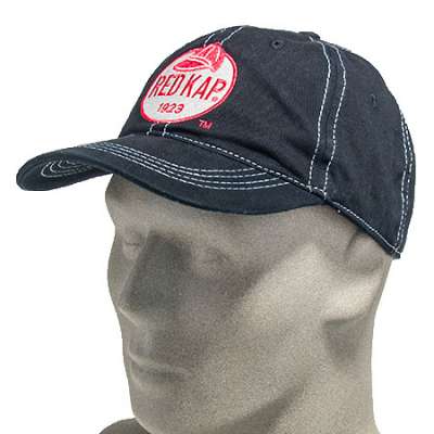 Red Kap Logo - Red Kap Hats: Unisex Adjustable Black BLKCAP Cotton Logo Cap