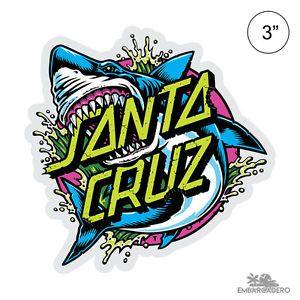 Shark Santa Cruz Logo - Santa Cruz Shark Dot Skateboard Sticker 3in | eBay