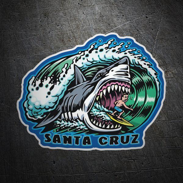 Shark Santa Cruz Logo - Sticker Santa Cruz Surfers and Sharks