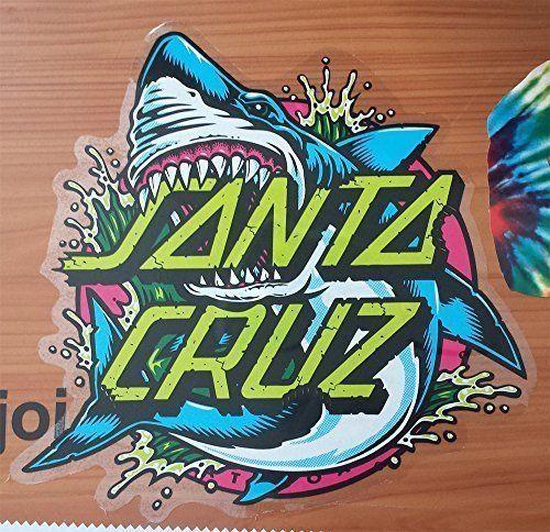 Shark Santa Cruz Logo - Santa Cruz Skateboard / Surf Sticker - Shark Dot - Approx 8cm wide ...