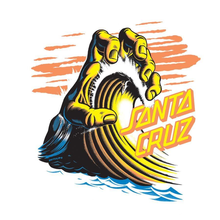 Santa Cruz Hand Logo - Santa Cruz Wave Hand Sticker - 3in - Yellow – SkateAmerica