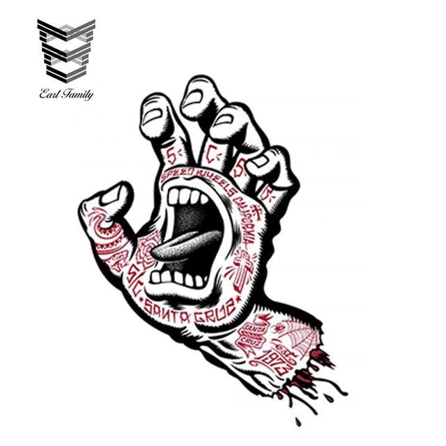 Santa Cruz Hand Logo - EARLFAMILY 3D Car Styling Vinyl Stickers Santa Cruz Screaming Hand ...