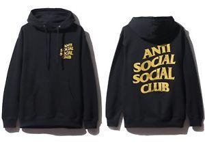 Black and Yellow Hand Logo - DS Anti Social Social Club ASSC Yellow logo Black Hoodie in hand ...