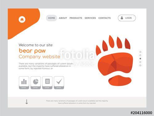 Bear Paw Company Logo - bear paw Landing page website template design Stock image