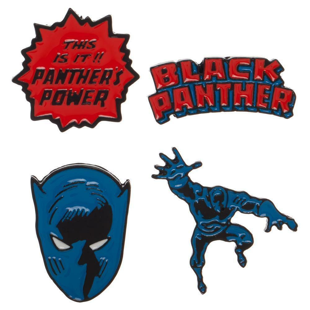 Black Power Logo - Black Panther Logo Marvel Comics Lapel 4 Pin Set
