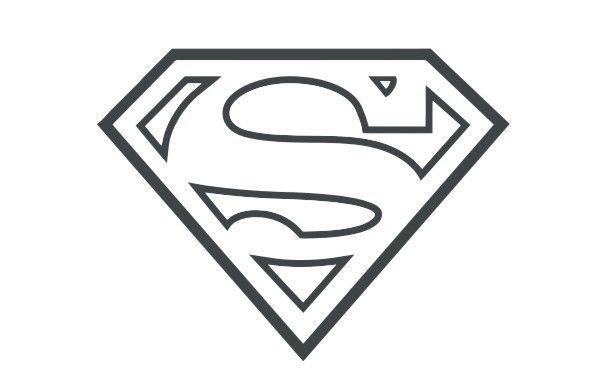 Cool Black and White Outline Logo - Free Superman Symbol Outline, Download Free Clip Art, Free Clip Art