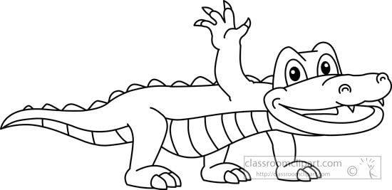 Cool Black and White Outline Logo - Alligator Outline Animals : alligator-black-white-outline-910 ...