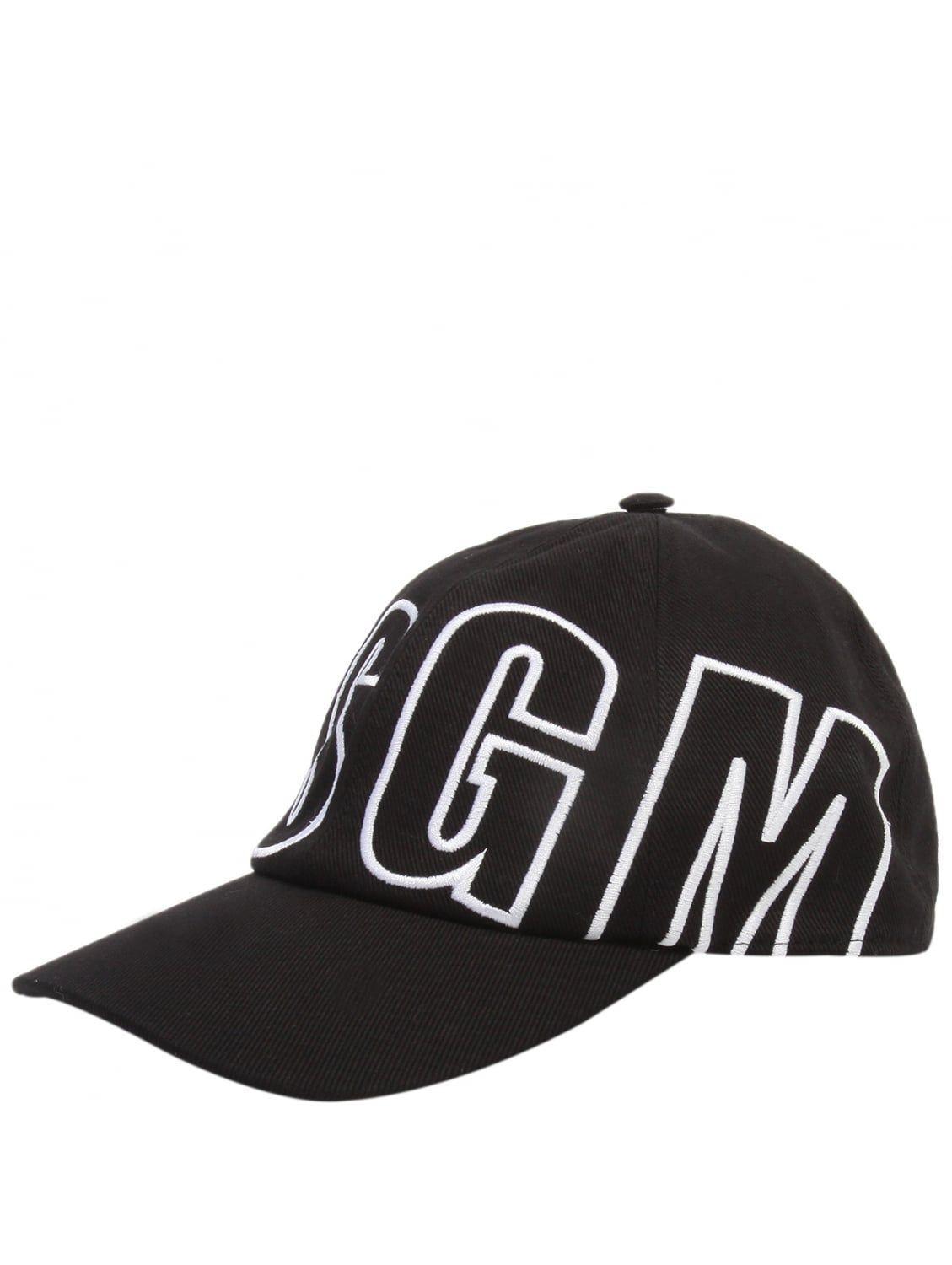 Cool Black and White Outline Logo - MSGM Outline Logo Baseball Cap Black. Hervia.com