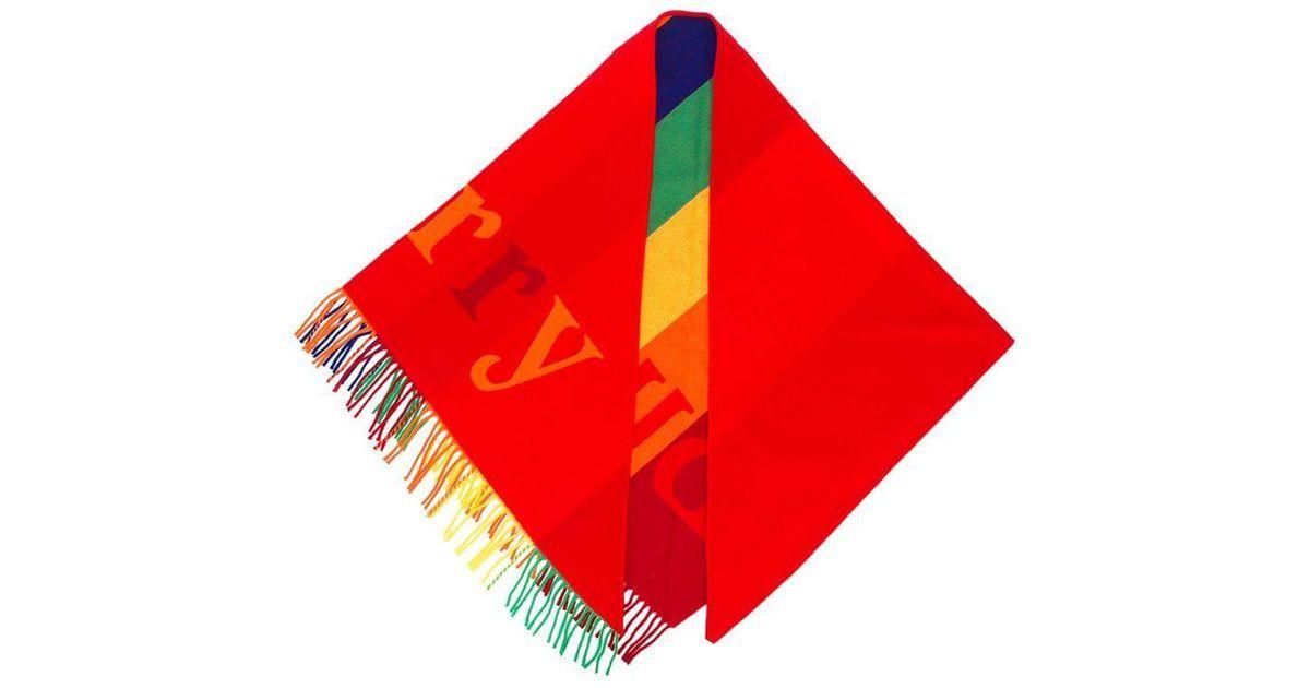 Red Rainbow Logo - Lyst - Burberry S Colour Fringe Scarf in Red