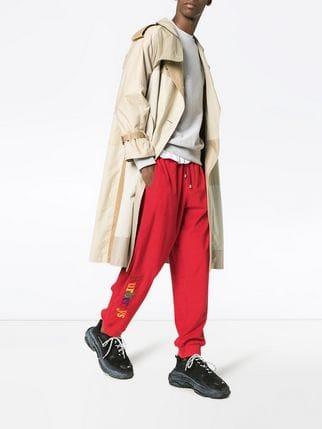 Red Rainbow Logo - Burberry Red rainbow logo detail tracksuit bottoms $280 AW18