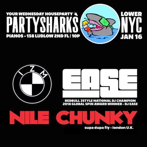 New York DJ Logo - Partysharks NYC DJ Set (10PM FREE) DJ IZM + special guest DJ Wonder ...