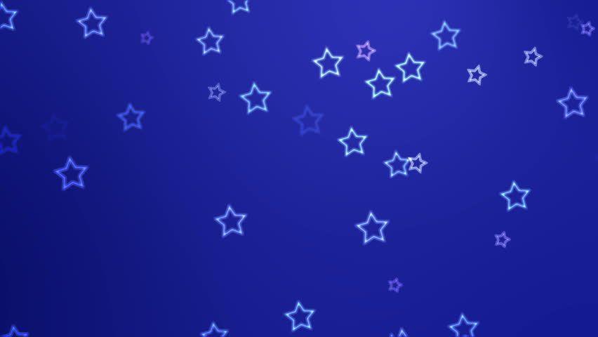 White Star Blue Background Logo - White stars continuously fall against a blue background