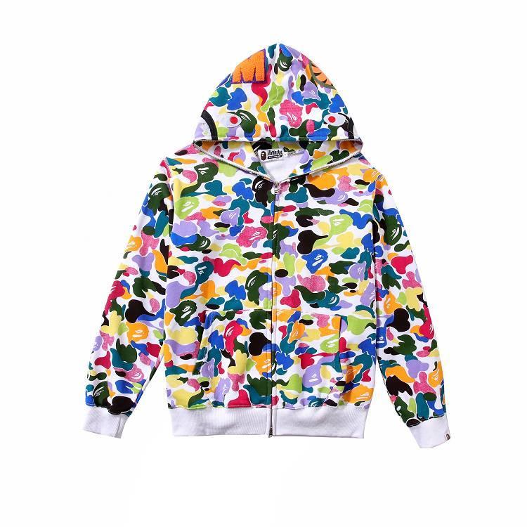 Colorful BAPE Logo - Cheap BAPE Colorful Shark Hoodie With Zipper at Online Shop Are ...