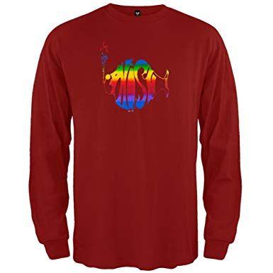 Red Rainbow Logo - Amazon.com: Old Glory Phish - Rainbow Logo Red Long Sleeve: Clothing