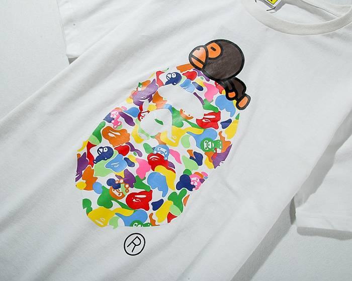 Colorful BAPE Logo - Hot Bepa Baby Milo Colorful Camo Cotton White Tee and New T-Shirts ...