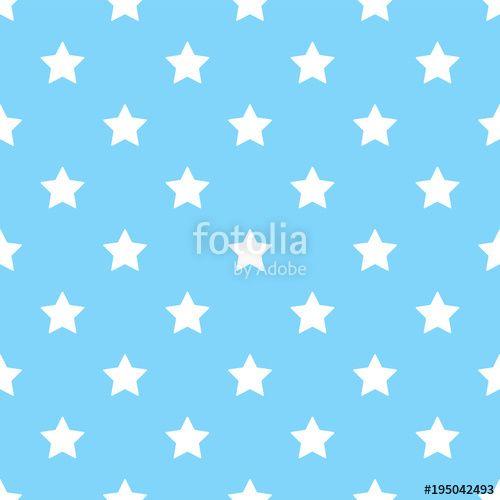 White Star Blue Background Logo - Seamless geometric pattern from stars. White stars on a blue
