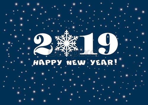 White Star Blue Background Logo - 2019 Happy New Year blue background with white stars and - 4511668 ...