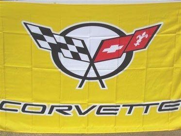 Original Corvette Logo - Corvette logo on a new yellow 3 x 5 ft flag and 13 similar items