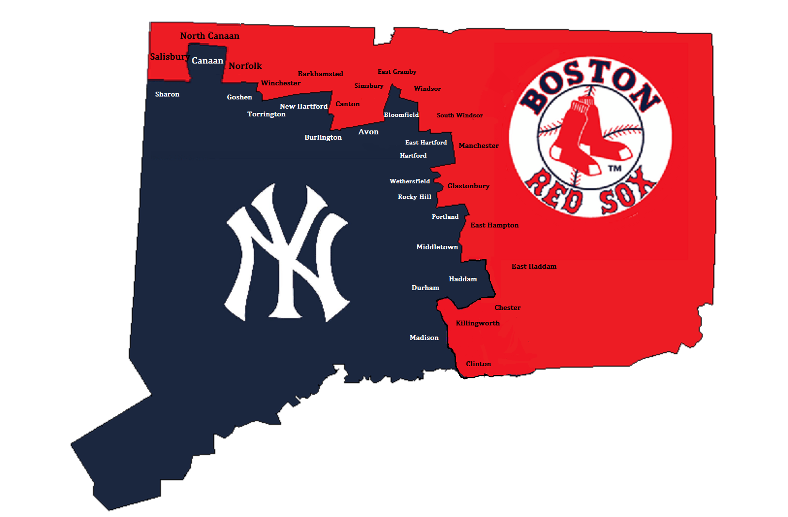Red Sox Old Logo - Finding the True Border Between Yankee and Red Sox Nation Using