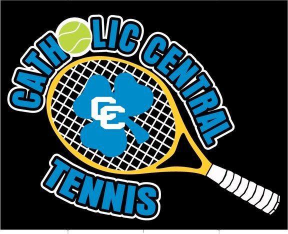 Blue Tennis Logo - Catholic Central High School Tennis Logo - Kurt's Kustom Promotions