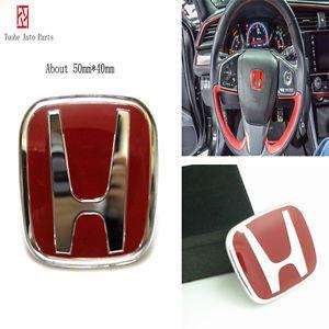 Red H Logo - for Honda Civic Accord Red H Logo Steering wheel sticker emblem ...