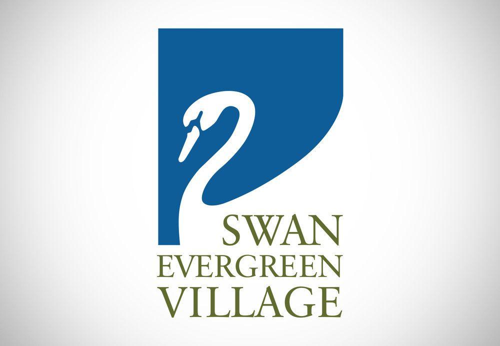 Brand with Swan Logo - Swan Evergreen Village — Logo Design | Brand Identity Design