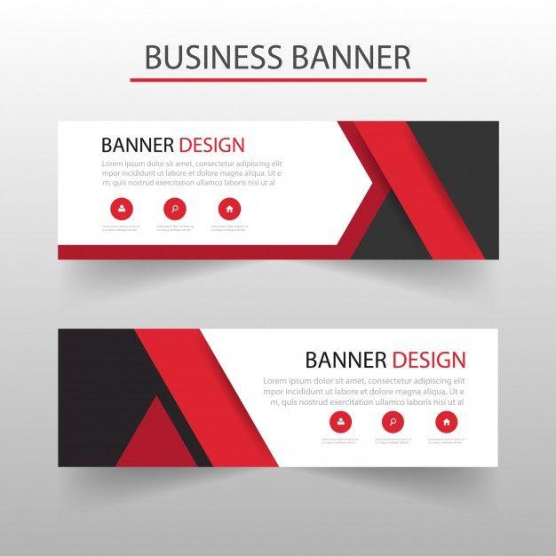 Red Banner Logo - Template of geometric banners with red shapes Vector