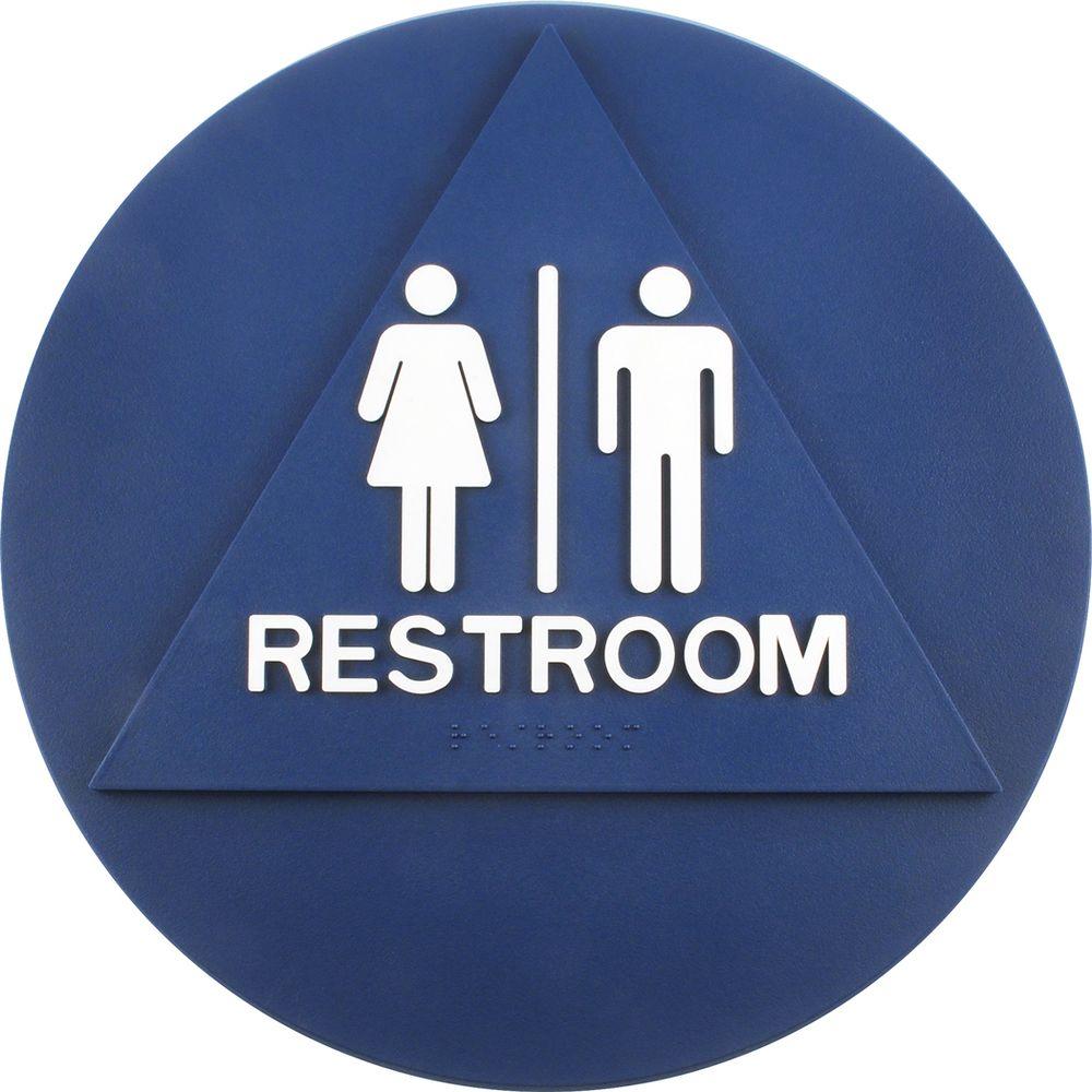 Blue Triangle with Circle Logo - Restroom Blue Triangle on Circle California A.D.A. Signs-844607 ...