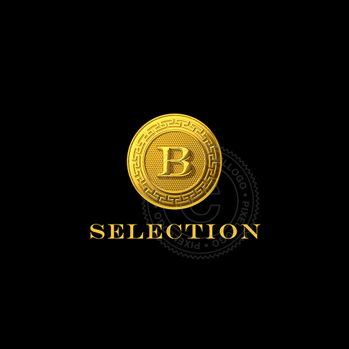 Gold Coin Logo - Gold Coin Luxury Shop logo - Gold luxury logo full alphabet | Pixellogo