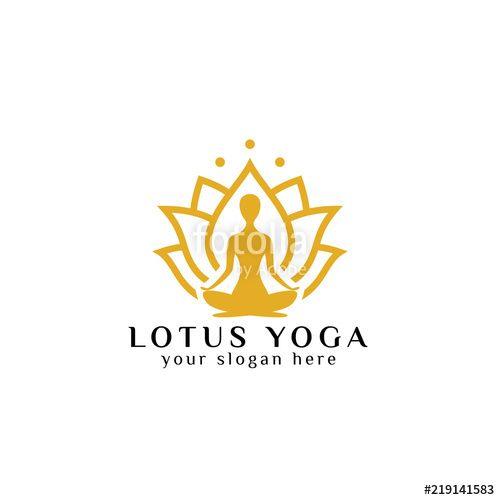 Lotus Yoga Logo - yoga logo design stock. meditation in lotus flower illustration ...