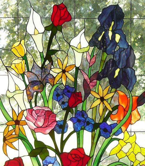 Stained Glass Flower Logo - The Vinery Glass Studio for all your stained glass, lampworking