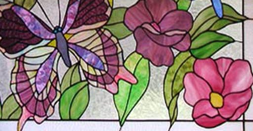 Stained Glass Flower Logo - AINSLEYS BUTTERFLIES | Stained Glass Butterflies, Flowers Window ...