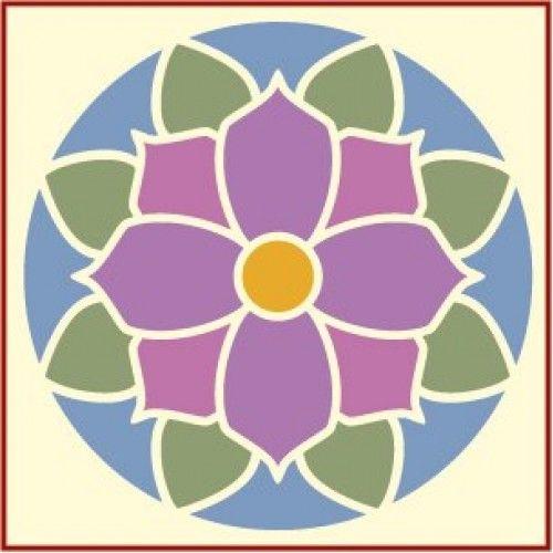 Stained Glass Flower Logo - Stained Glass Flower 1 Round Stencil | Home Decor | Crafting | The ...