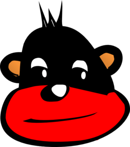 Red and Black Monkey Logo - Eliahs Red And Black Monkey Clip Art clip art