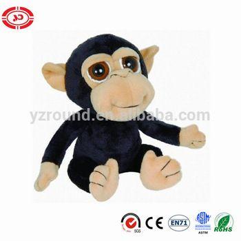Red and Black Monkey Logo - Bright Big Eyes Chimp Black Monkey Plush 7inch Toy Stuffed