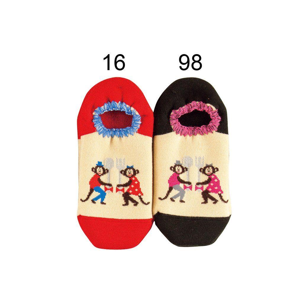 Red and Black Monkey Logo - Hamaguri Room Socks Animal Designs Black Monkey