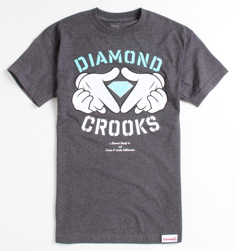 Diamond Crooks Logo - Mens Diamond Supply Co Tee Supply Co Crooks
