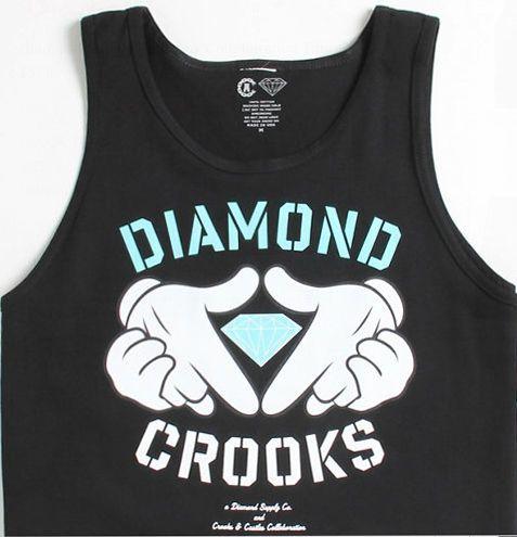 Diamond Crooks Logo - DIAMOND SUPPLY & CROOKS AND CASTLES COLLABORATION TANK TOP SIZE: XL