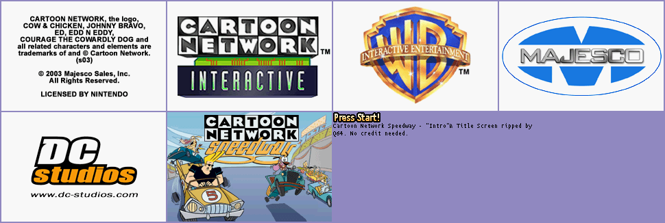 Cartoon Network Interactive Logo - Game Boy Advance Network: Speedway and Title