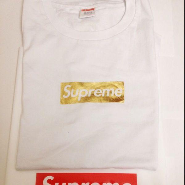 Gold Box Logo - Supreme Nagoya Opening Gold Box Logo Tee White L 2008 100 ...