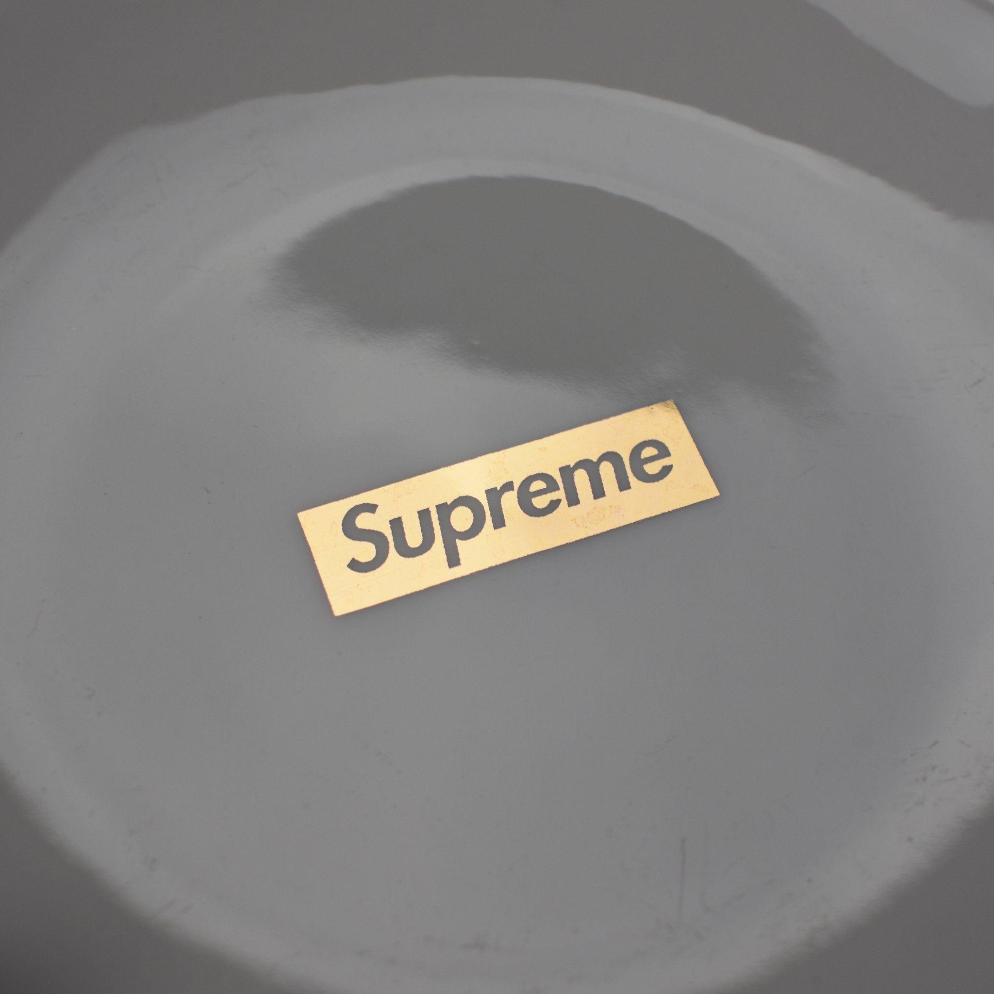 Gold Box Logo - Supreme - Gold Box Logo Printed White Ceramic Ashtray / Dish ...